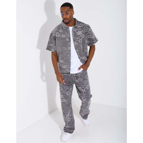 Ensemble en jeans à motifs pantalon et chemise