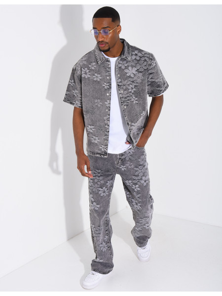 Ensemble en jeans à motifs pantalon et chemise