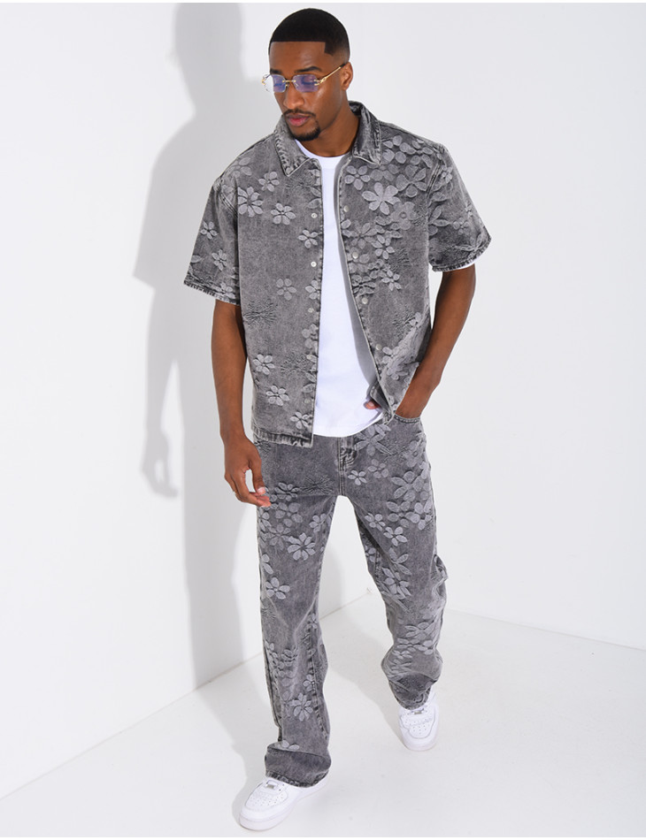Ensemble en jeans à motifs pantalon et chemise