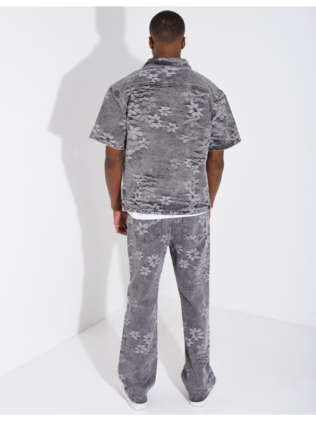 Ensemble en jeans à motifs pantalon et chemise