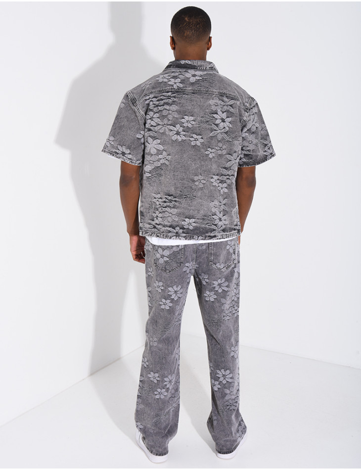 Ensemble en jeans à motifs pantalon et chemise