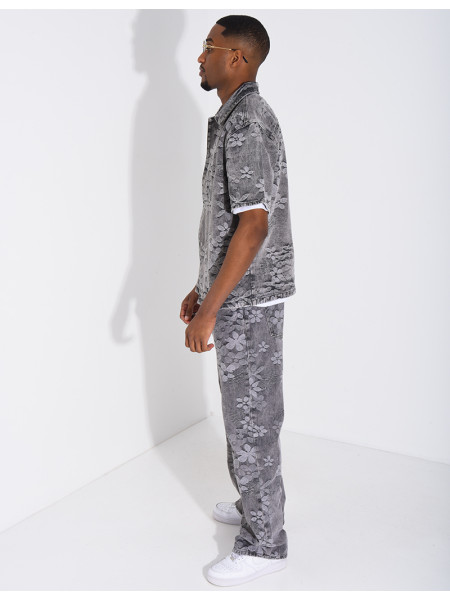 Ensemble en jeans à motifs pantalon et chemise