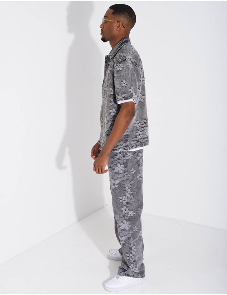 Ensemble en jeans à motifs pantalon et chemise