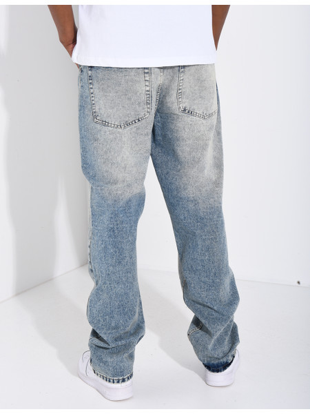 Jeans coupe droite délavé