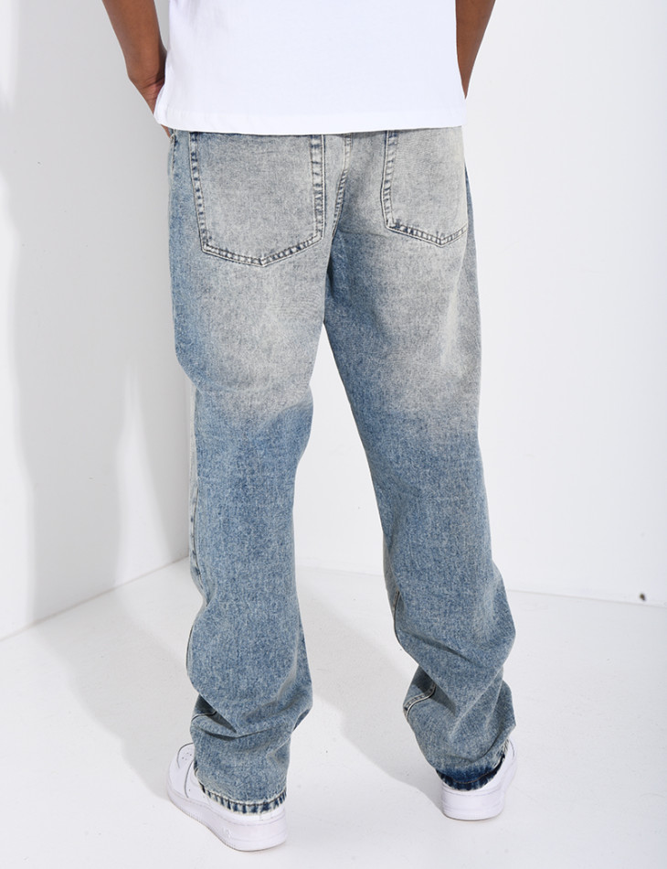 Jeans coupe droite délavé