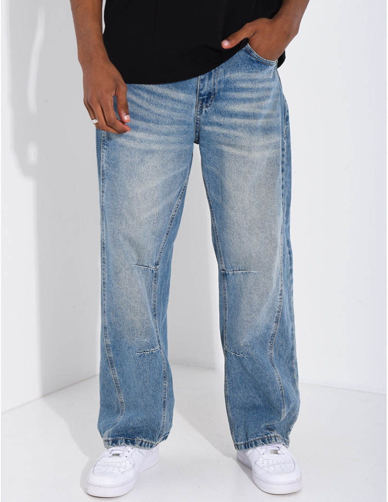 Jeans à couture contrastante