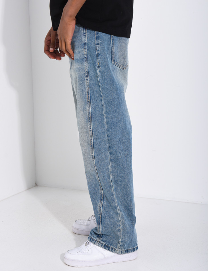 Jeans à couture contrastante