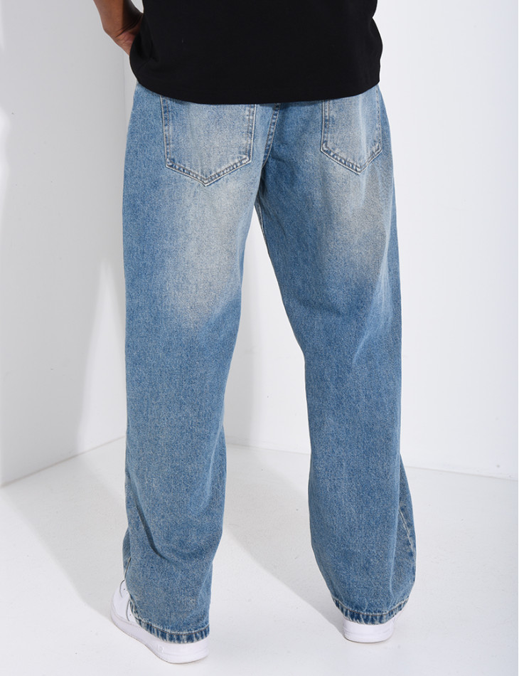 Jeans à couture contrastante