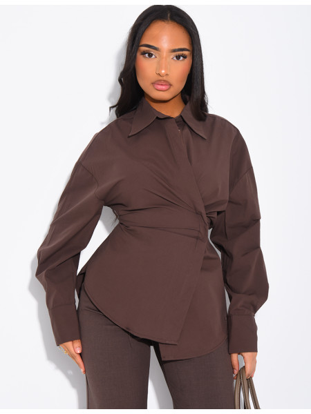 Fitted shirt with side ties