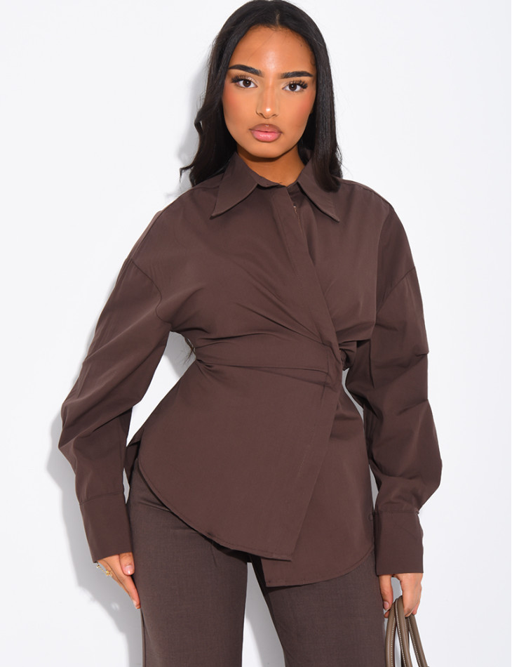 Fitted shirt with side ties