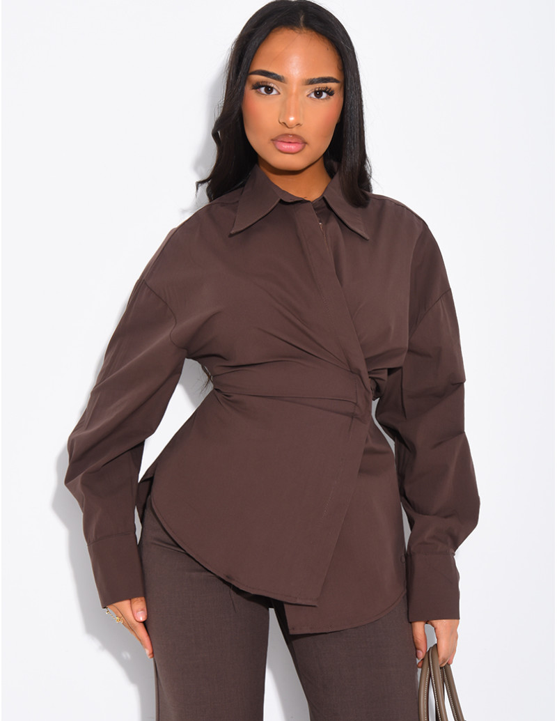 Chemise cintrée à attaches...