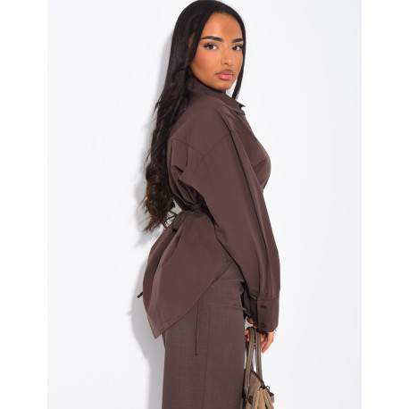 Fitted shirt with side ties