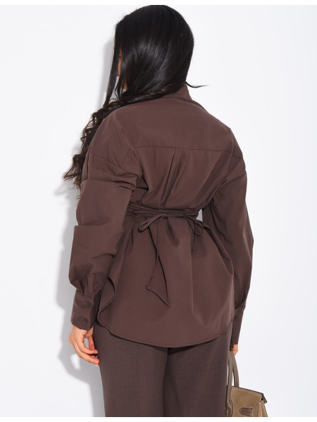 Fitted shirt with side ties