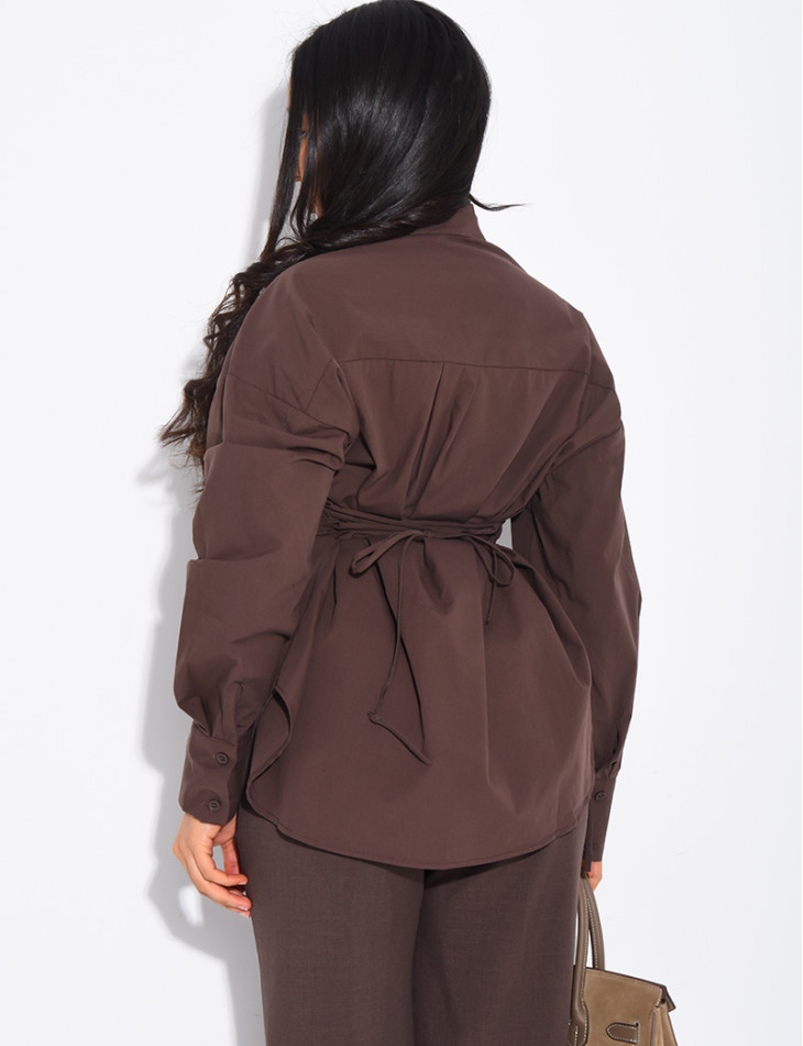 Fitted shirt with side ties