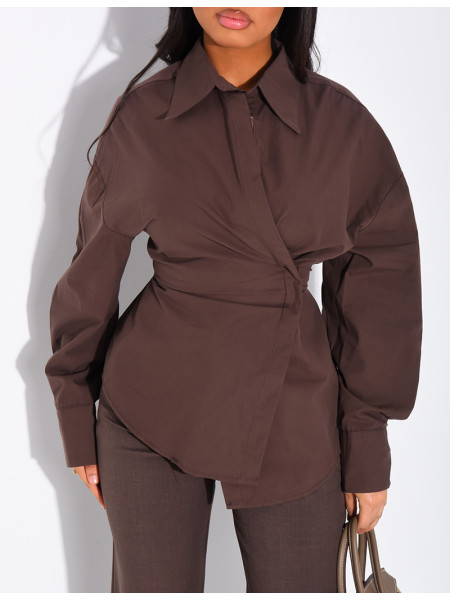 Fitted shirt with side ties