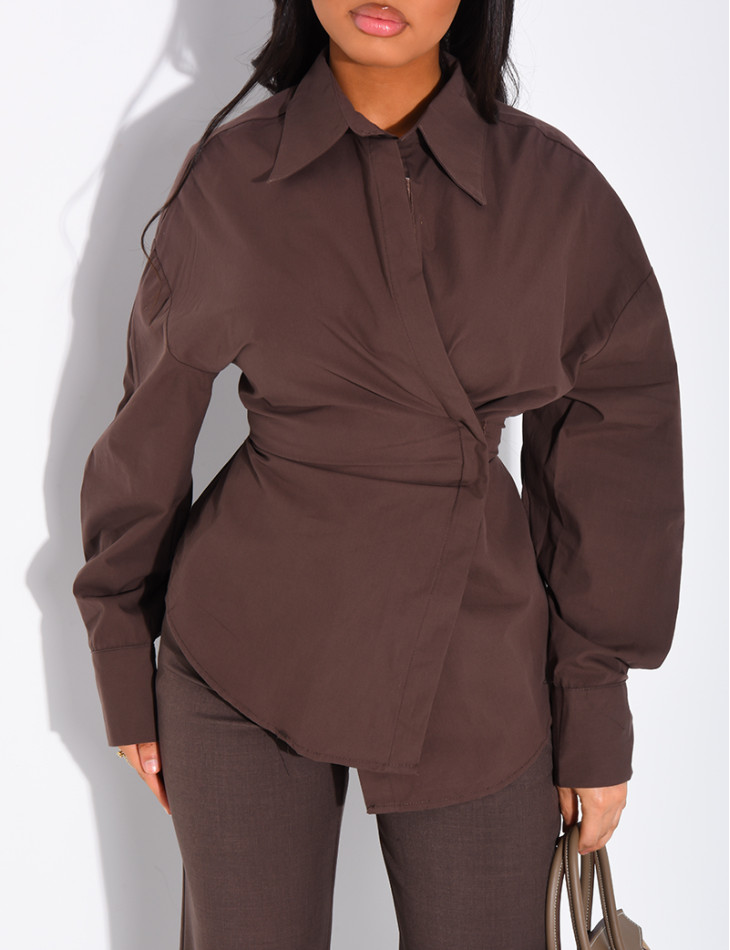 Fitted shirt with side ties