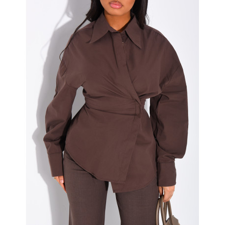 Fitted shirt with side ties