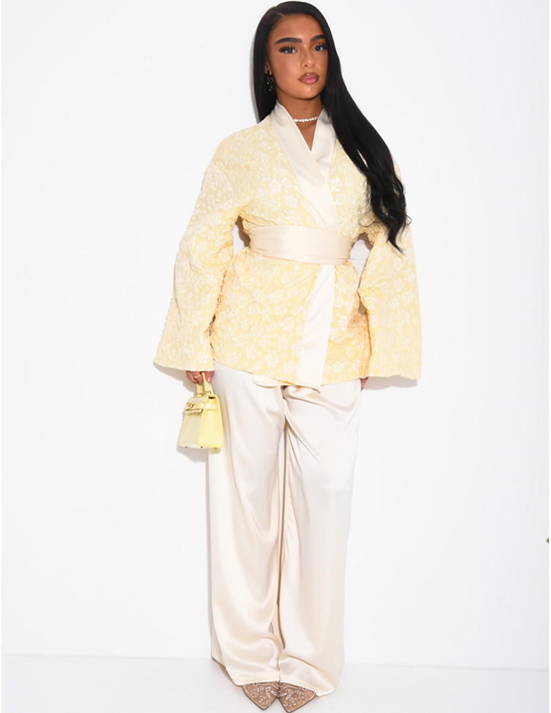 Set aus Brokatkimono mit...