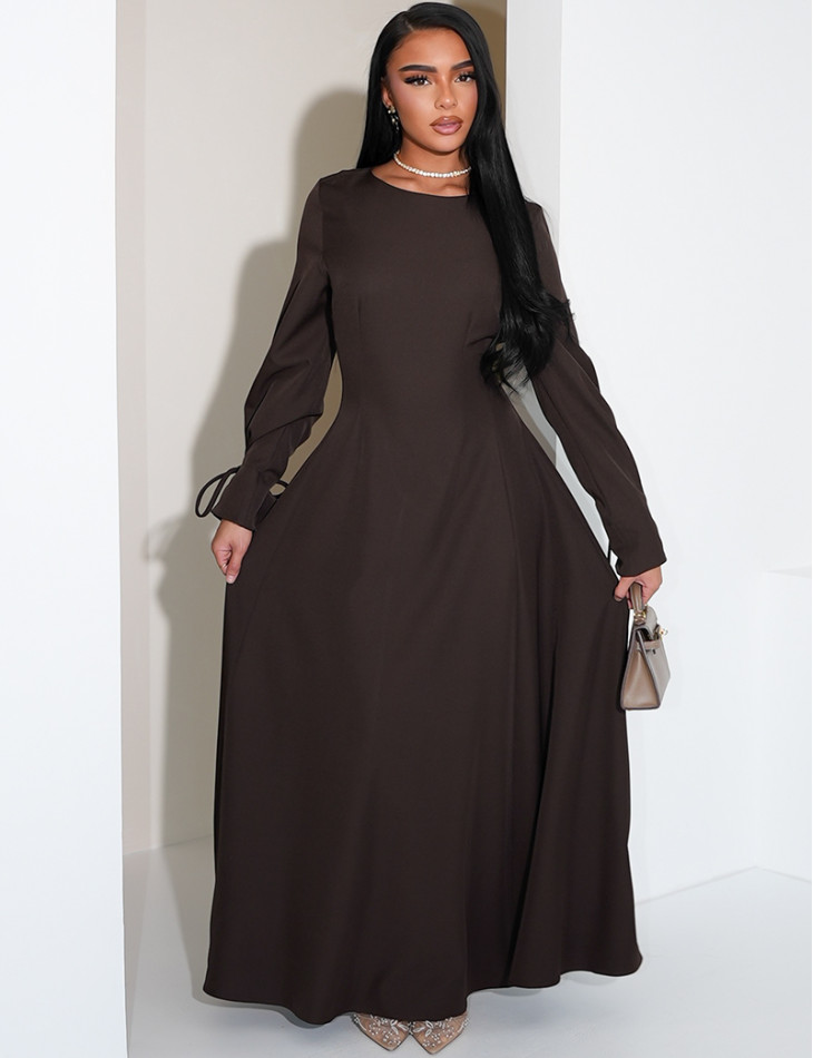 Robe longue à nouer en tissu premium