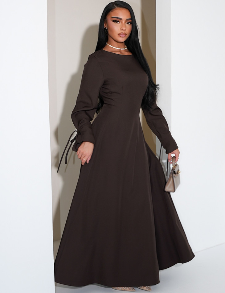 Robe longue à nouer en tissu premium