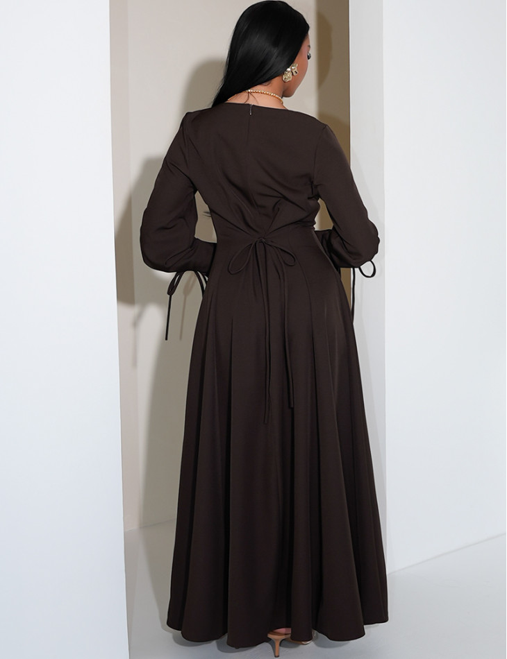 Robe longue à nouer en tissu premium
