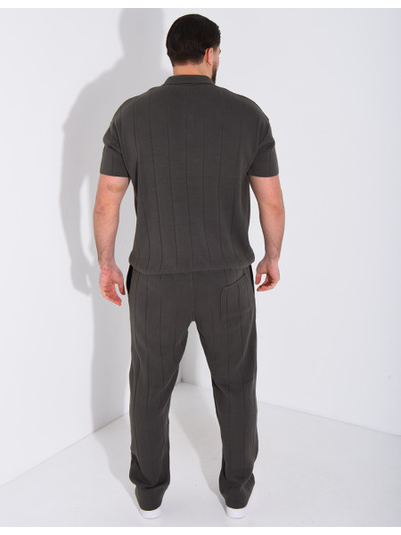 Ensemble pantalon et polo zippé