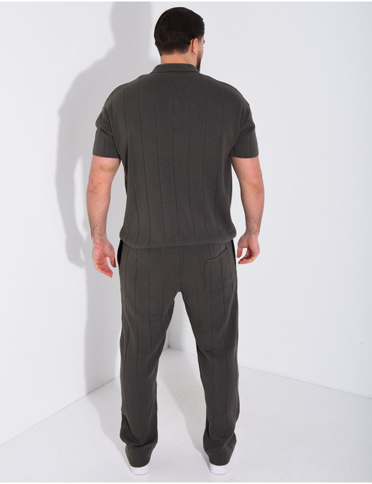 Ensemble pantalon et polo zippé