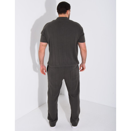 Ensemble pantalon et polo zippé