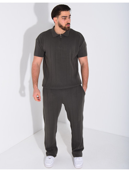 Ensemble pantalon et polo zippé