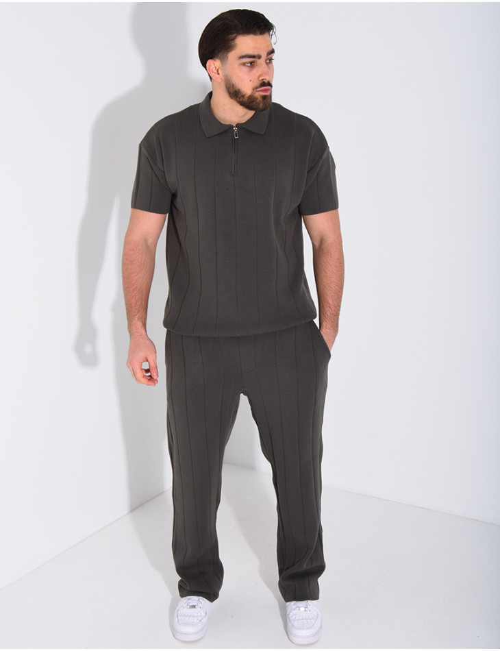Ensemble pantalon et polo zippé