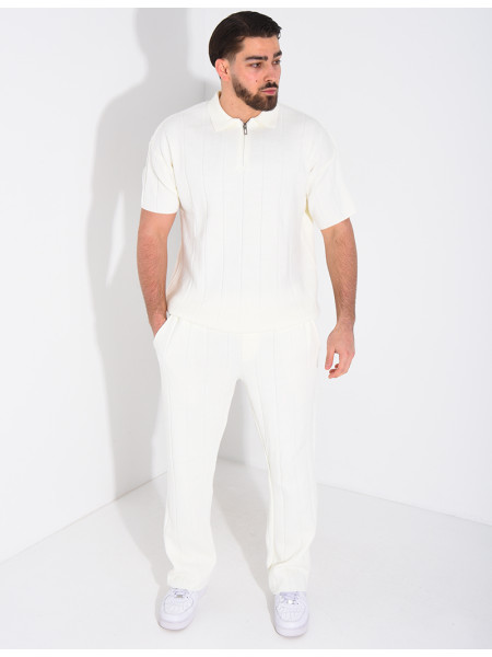 Ensemble pantalon et polo zippé