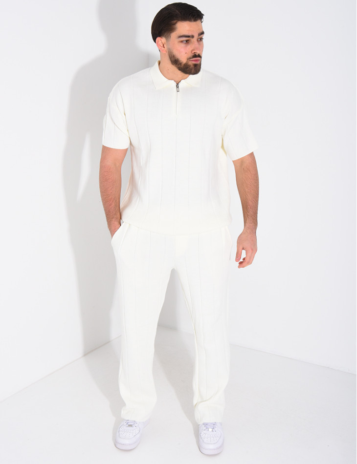 Ensemble pantalon et polo zippé