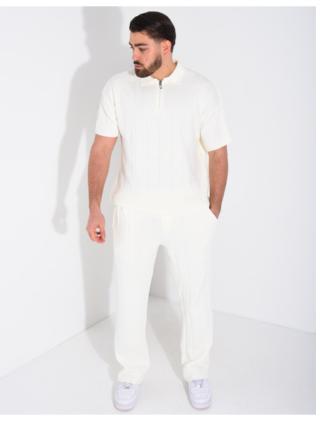 Ensemble pantalon et polo zippé