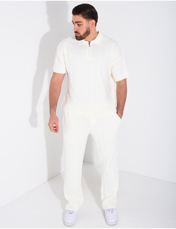 Ensemble pantalon et polo zippé