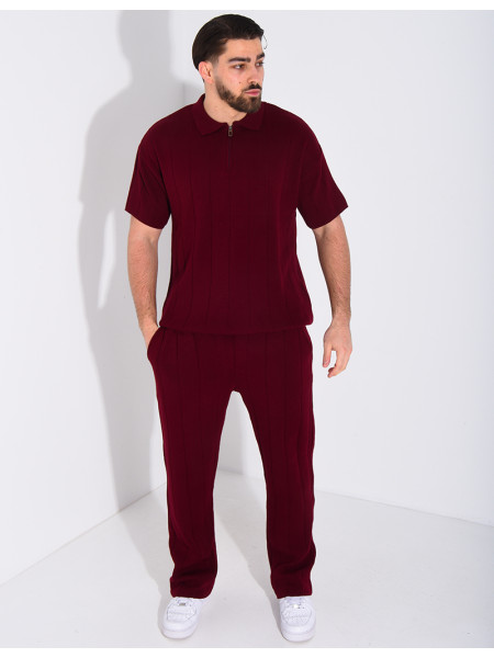 Ensemble pantalon et polo zippé
