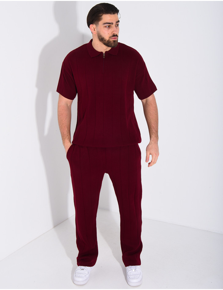 Ensemble pantalon et polo zippé