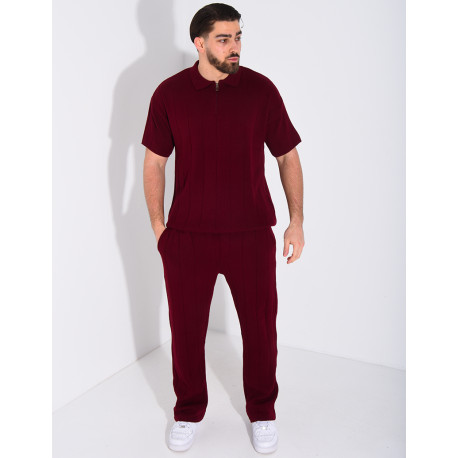 Ensemble pantalon et polo zippé