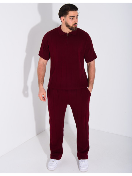 Ensemble pantalon et polo zippé