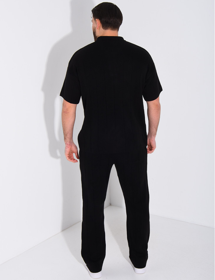 Ensemble pantalon et polo zippé