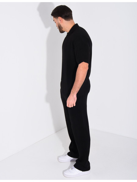 Ensemble pantalon et polo zippé