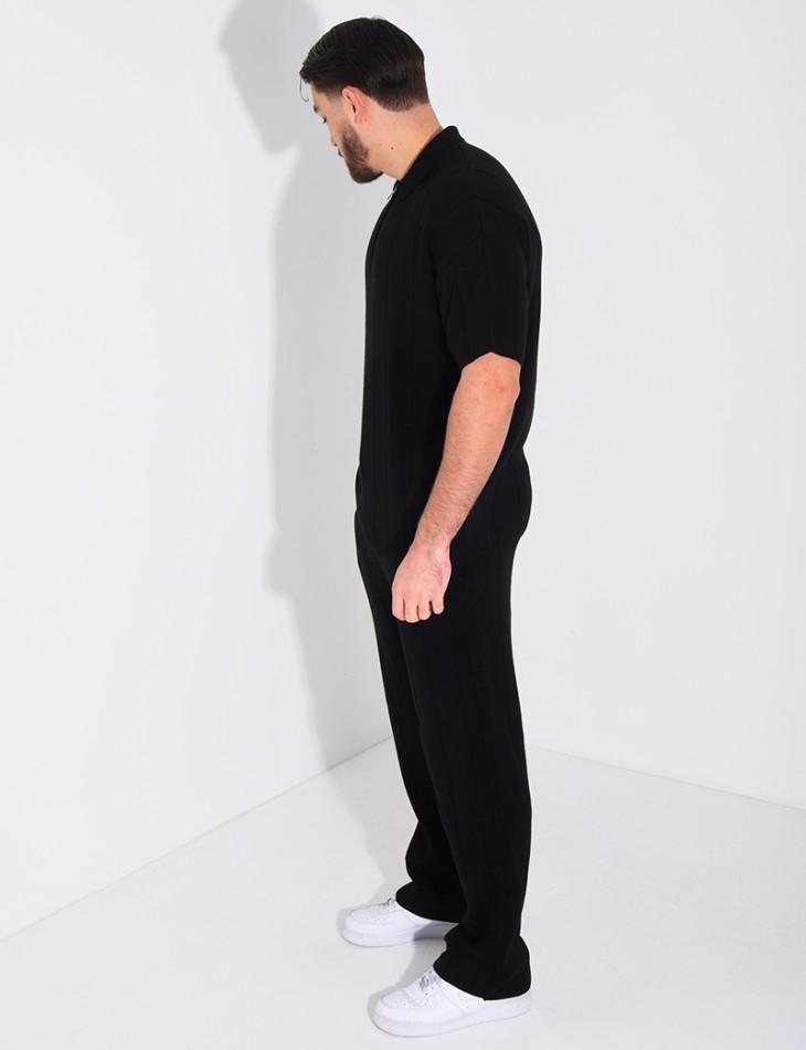 Ensemble pantalon et polo zippé