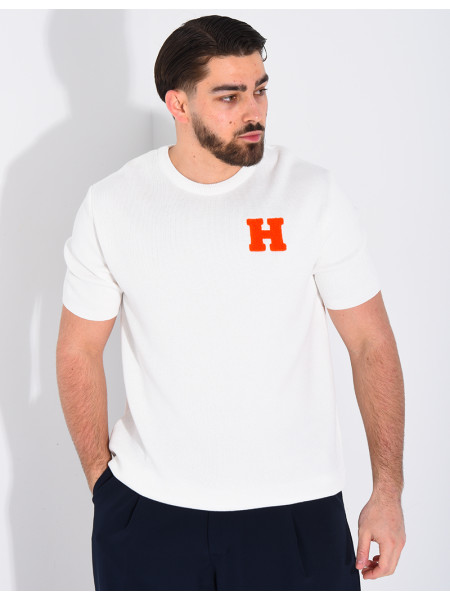 T-shirt nid d'abeille lettre H