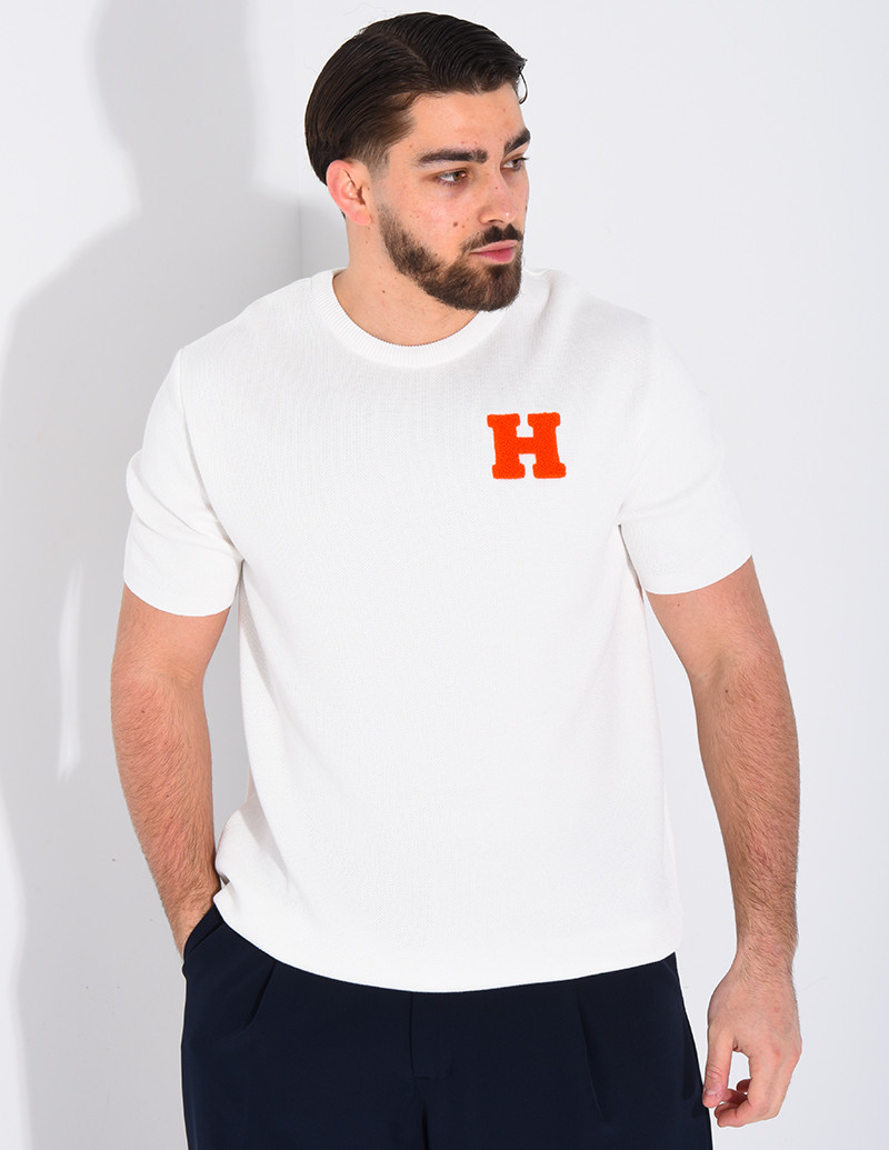 T-shirt nid d'abeille lettre H