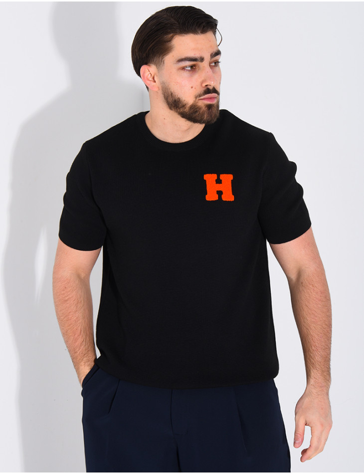 T-shirt nid d'abeille lettre H