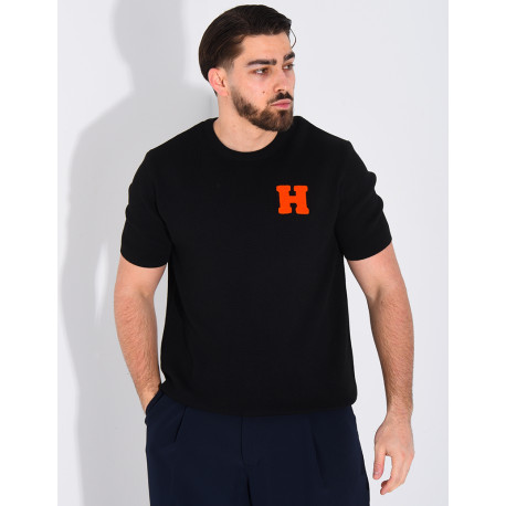 T-shirt nid d'abeille lettre H