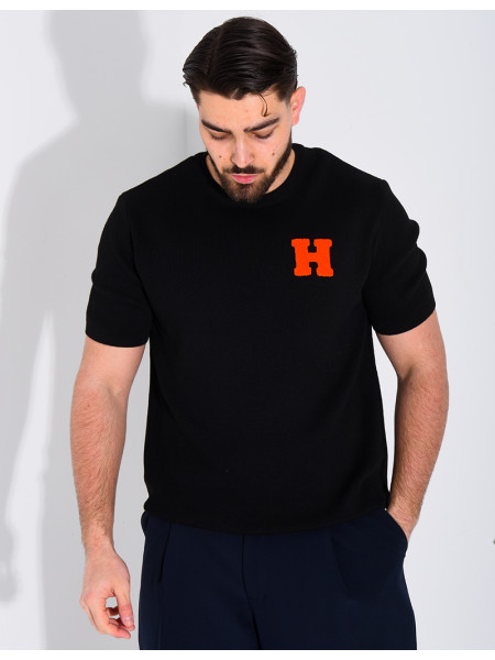 T-shirt nid d'abeille lettre H