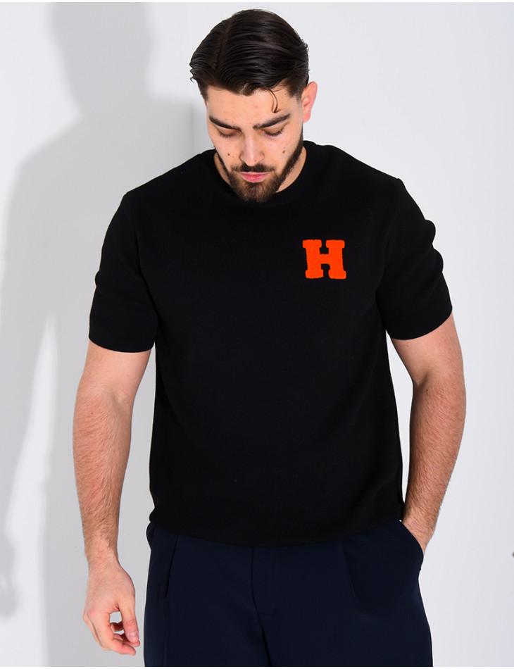 T-shirt nid d'abeille lettre H