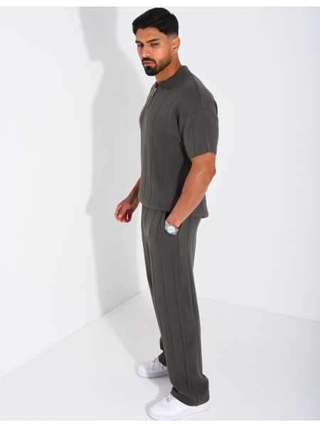 Ensemble pantalon et polo zippé