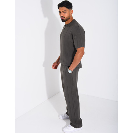 Ensemble pantalon et polo zippé