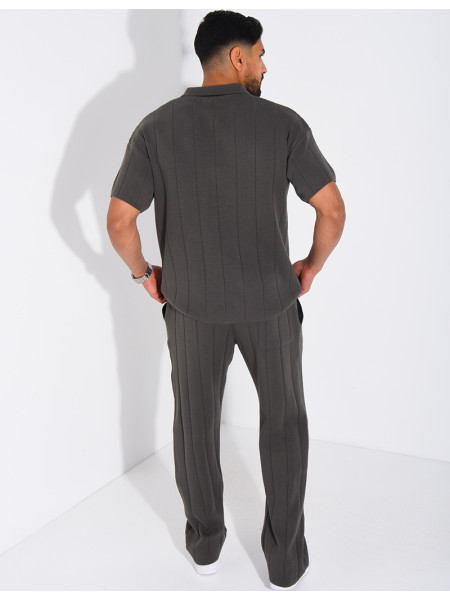 Ensemble pantalon et polo zippé